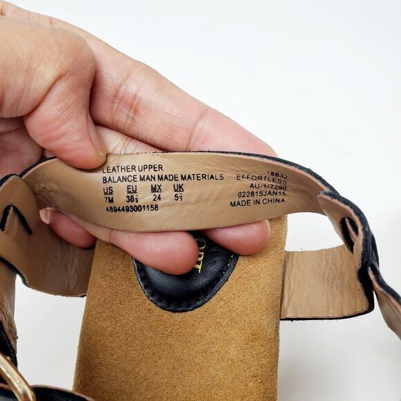 I Love Comfort Memo Tech Black Open-Toe Wedge SIZE 7 - Picture 12 of 13